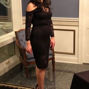 Express Black cold shoulder lace dress size4